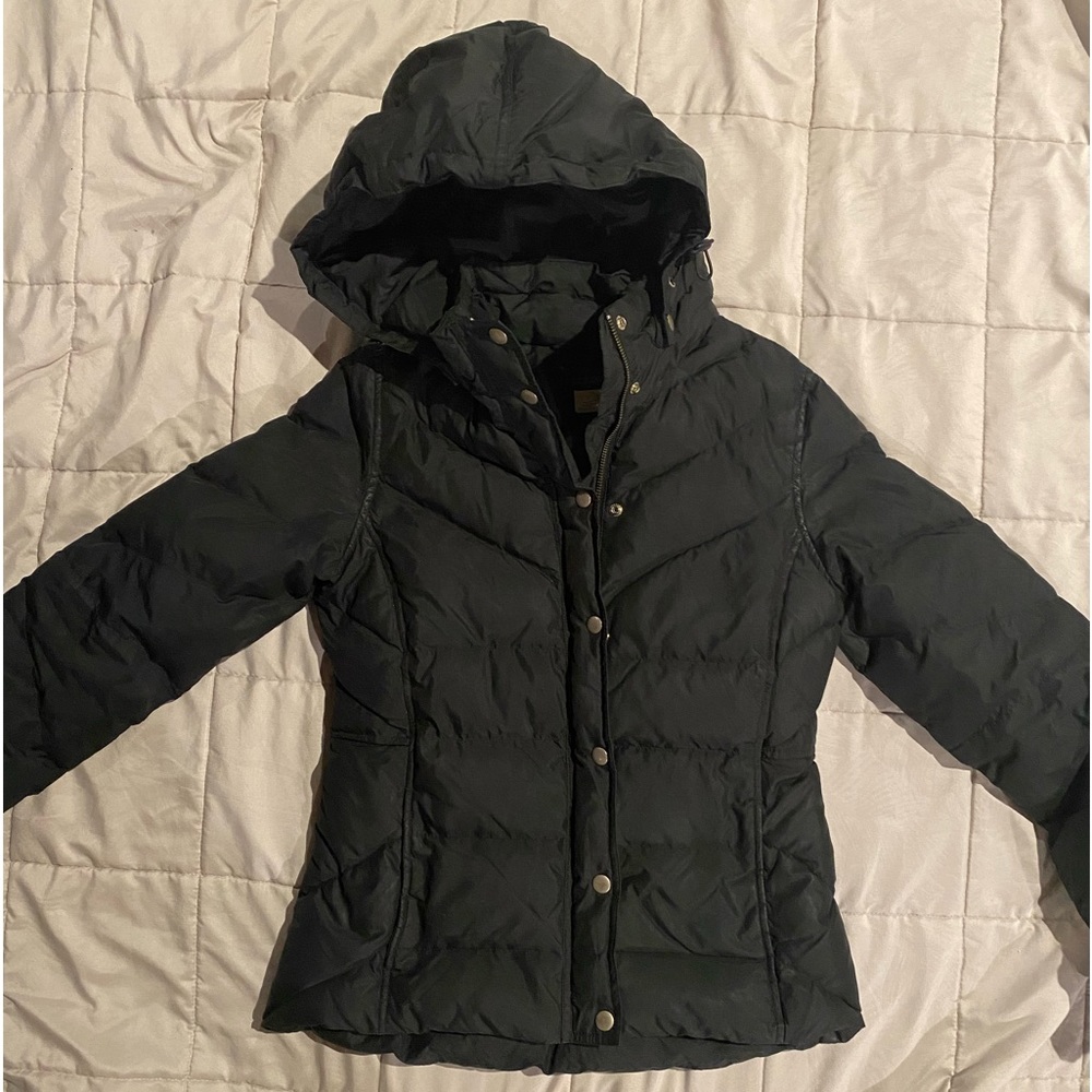 J Crew Black Puffer Jacket